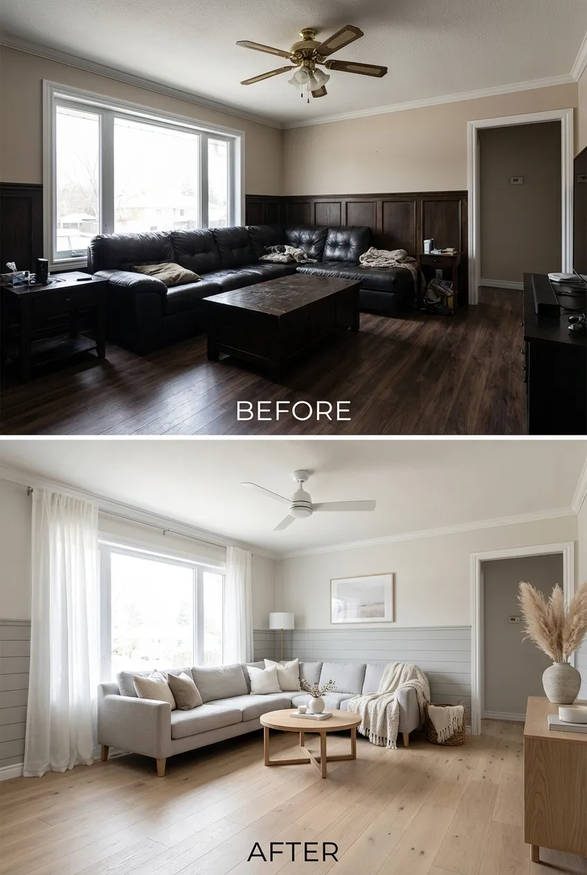 Scandinavian Sanctuary: Transforming a Dark, Cluttered Living Room